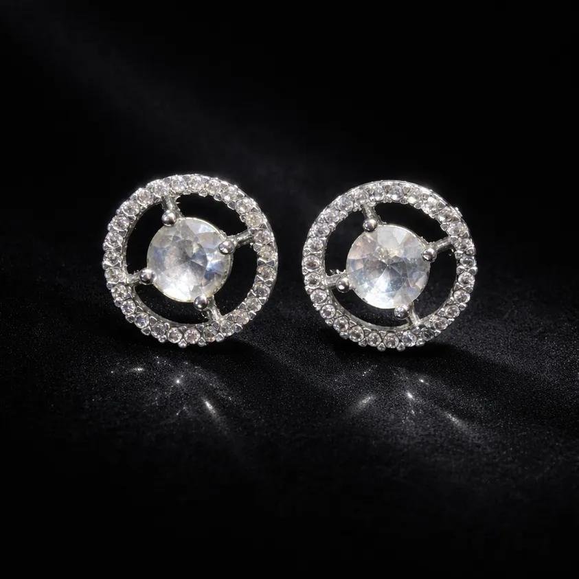 Radiant Circle Crystal Earrings – Minimal Elegance for Every Moment
