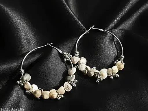 Stylish Silver Hoop Earrings with Beaded Charm: A Fashion Must‑Have